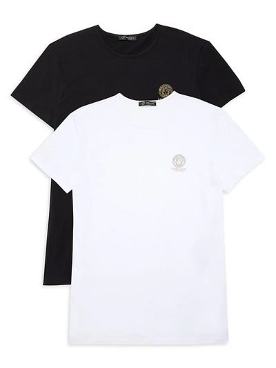 Versace 2-pack Logo T-shirt In Bianco