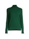 Lafayette 148 Lurex Cashmere Turtleneck In Emerald