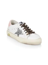 GOLDEN GOOSE LITTLE GIRL'S & GIRL'S MAY GLITTER STAR LEATHER trainers,400014227059