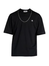 Ambush Logo Cotton Jersey T-shirt W/chain In Black Tofu