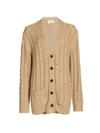 THE GREAT WOMEN'S EMBROIDERED CABLE-KNIT CARDIGAN,400014821811