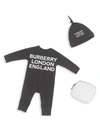 BURBERRY BABY'S 3-PIECE LOGO-PRINT GIFT SET,400014744700