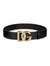 Dolce & Gabbana Women's Patent Leather Belt With Logo Buckle In Black