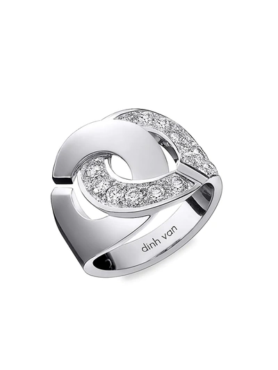 Dinh Van Women's Menottes  R16 18k White Gold & Diamond Handcuff Ring