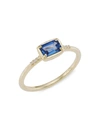 Ila Women's Karina 14k Gold, Diamonds & Blue Sapphire Ring In Yellow Gold
