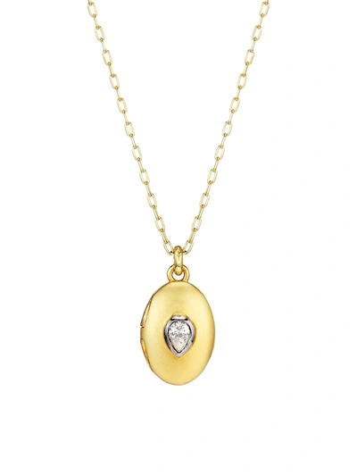 Ila Pera 14k Gold & Diamond Locket Necklace In Yellow Gold