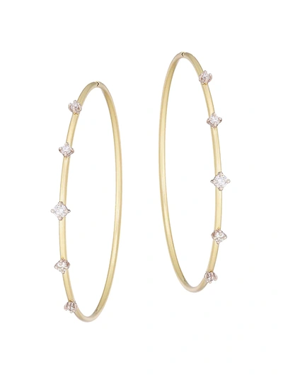 Ila Women's Solar 14k Gold & Diamond Hoop Earrings In Yellow