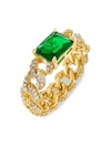 ADINAS JEWELS 14K GOLD-PLATED & CUBIC ZIRCONIA CURB CHAIN RING,400014741929