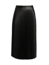 Proenza Schouler White Label Women's Pleated Faux-leather Midi-skirt In Black