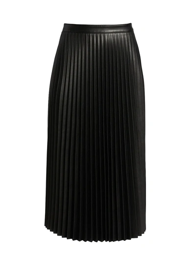 Proenza Schouler White Label Women's Pleated Faux-leather Midi-skirt In Black