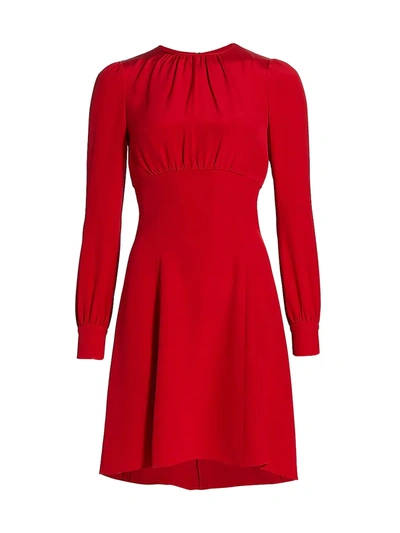 Dolce & Gabbana Gathered Silk-cady Midi Dress In Rosso