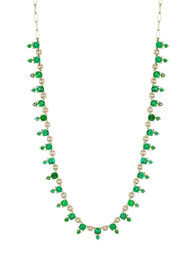 Ila Women's Deja 14k Yellow Gold & Emerald Necklace In Green
