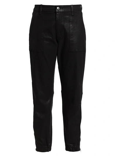 7 For All Mankind Darte Coated Boyfriend Jogger Pants In Black