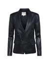 L Agence Kenzie Lambskin Blazer In Black