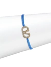 Valentino Garavani Vlogo Crystal Cord Bracelet In Blue Multi