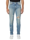 HUDSON AXL SKINNY DESTRUCTED PAINTED JEANS,400014780579