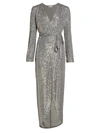 Halston Falan Sequined Cocktail Dress In Dark Silver