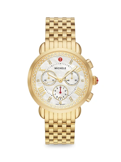Michele Sport Sail Goldtone Stainless Steel & Diamond Bracelet Watch