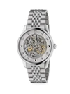 Gucci Ya126357 G-timeless Skeleton Stainless-steel Automatic Watch In Grey