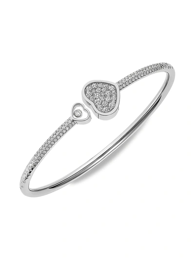 Chopard Women's Happy Hearts Flowers 18k White Gold & Diamond Bangle