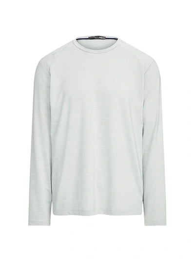 Ralph Lauren Stretch Mesh Long-sleeve T-shirt In Light Grey Heather