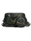 Coach Charter Camo-coated Pebble Leather Messenger Bag In Green Blue