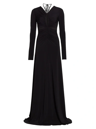 Halston Baylee Cutout Jersey Gown In Black
