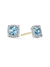 David Yurman Sterling Silver Chateline Blue Topaz & Diamond Stud Earrings - 100% Exclusive