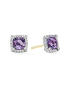 David Yurman Sterling Silver Chatelaine Amethyst & Diamond Halo Stud Earrings - 100% Exclusive In Amythyst
