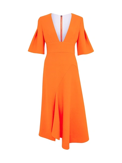 roland mouret orange dress ROLAND MOURET ORANGE ASYMMETRIC DIAMANTE MINI DRESS  TheLuxeLend