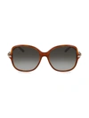 Ferragamo Vara 57mm Square Sunglasses In Tortoise