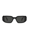 Prada Symbole 49mm Rectangle Sunglasses In Black
