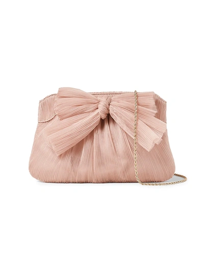 Loeffler Randall Rayne Small Pleated Bow Frame Clutch In Beauty/gold