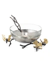 MICHAEL ARAM BUTTERFLY GINKGO 3-PIECE GLASS NUT DISH, STAINLESS STEEL NUT DISH & SPOON SET,400010153942