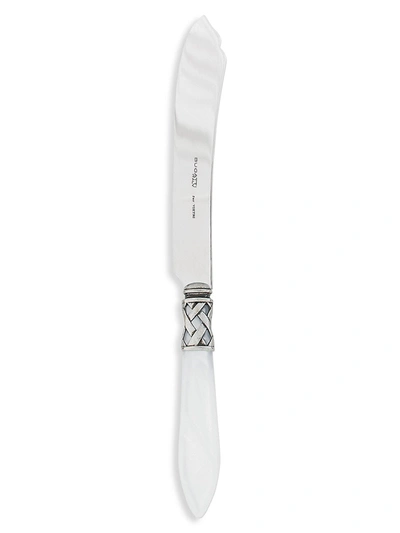 Vietri Aladdin Antique Aqua Cake Knife In White
