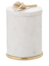 MICHAEL ARAM CALLA LILY ROUND MARBLE, NATURAL BRASS & WHITE ENAMEL CONTAINER,400010153906