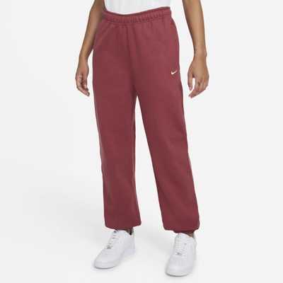 Nike Women's Solo Swoosh Fleece Pants In Red