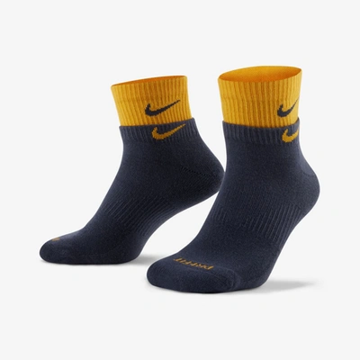 Nike Everyday Plus Cushioned Training Ankle Socks In Thunder Blue,university Gold,university Gold