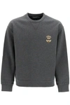 Dolce & Gabbana Crewneck Sweatshirt With Embroidery In Bicolore (non Righe) (grey)