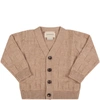 GUCCI BROWN CARDIGAN FOR BABY KIDS WITH LOGO,659358 XKBWK 2602