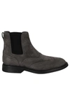 Hogan Grey Elasticated Side-panel Boots In Grafite Chiaro