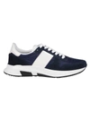 Tom Ford Jagga Panelled Leather Low-top Trainers In Indigo