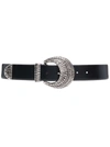 ALBERTA FERRETTI BLACK LEATHER BELT WITH BUCKLE,A30036684555