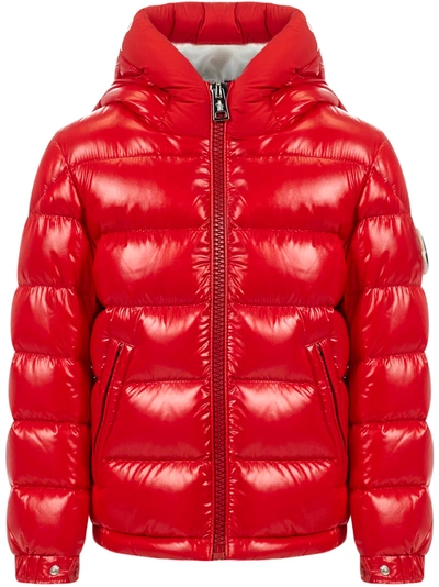 Moncler Unisex New Maya Hooded Down Jacket - Little Kid In Red
