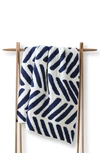 Sunday Citizen Tulum Throw Blanket In Navy - Off White