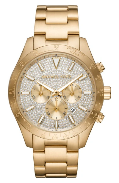Michael Michael Kors Layton Pavé Dial Chronograph Watch, 45mm In Gold