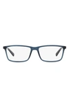 Armani Exchange 55mm Rectangular Optical Glasses In Transparent Blue