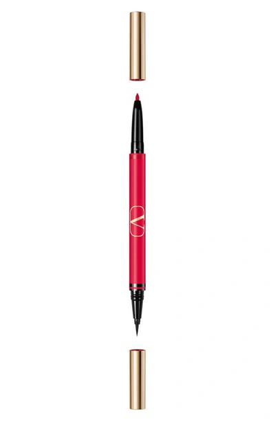 Valentino Twin Liner Gel And Liquid Eyeliner 02 Black And Rosso 0.5 ml Liner/ 0.1 G Pencil