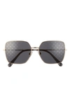 Dolce & Gabbana 57mm Gradient Square Sunglasses In Gold/ Dark Grey Silver