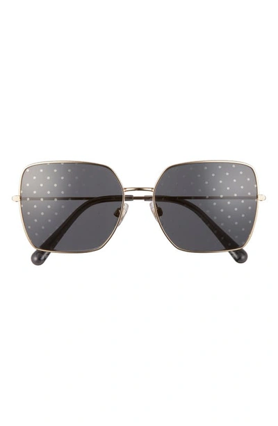 Dolce & Gabbana 57mm Gradient Square Sunglasses In Gold/ Dark Grey Silver
